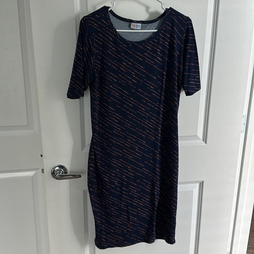 Cute LuLaRoe Navy and Orange dress